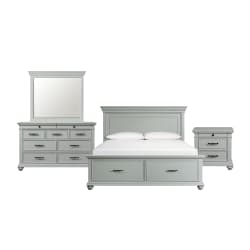 Slater - King Platform Storage 4 Piece Bedroom Set - Gray