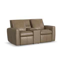 Aria - Power Reclining Loveseat With Console - Fawn