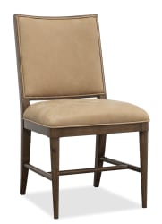Cashiers - Dining Side Leather Chair (Set of 2) - Chestnut / Vintage Ecru