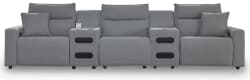 Modmax II - 5-Piece Power Reclining Sectional With Power Armless Recliner And 2 Audio Consoles - Salt And Pepper
