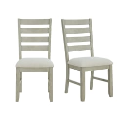 Farmington - Ladder Back Dining Side Chair (Set of 2) - Washed Stone / Light Beige