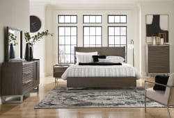 Arkenton - Grayish Brown - 5 Pc. - Dresser, Mirror, Queen Panel Bed