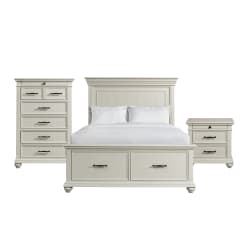 Slater - King Platform Storage 3 Piece Bedroom Set - White