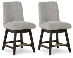 Burkhaus - Upholstered Swivel Barstool (Set of 2) - Beige / Dark Brown