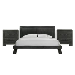 Allan - King 3 Piece Bedroom Set - Black