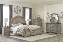 Lodenbay - Antique Gray - 5 Pc. - Dresser, Mirror, King Panel Bed