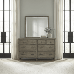 Hickory Grove - Dresser & Mirror - Heirloom Brown