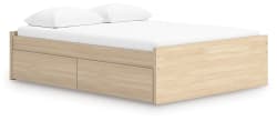Onita - Queen Platform Bed With 1 Side Storage - Natural