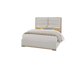 Crafted Oak - Erin's Queen Upholstered Bed (Headboard, Footboard, Rails) - Oatmeal Boucle