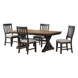 Montrose - 5 Piece Standard Height Dining Set (Table And Four Chairs) - Espresso And Brown