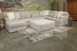 Logan Modular Sectional - Cocktail Ottoman Fabric - Moonstruck