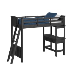 Hampton Kids - Twin Loft With Ladder And Desk With Speaker - Charcoal