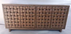 Bast - Pine Wood 4 Door Cabinet - Mission Brown