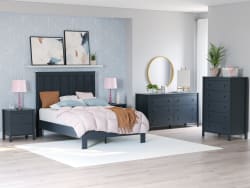 Simmenfort - 3 Pc. - Dresser, Full Platform Bed - Navy Blue