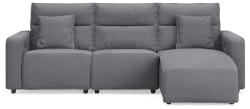 Modmax II - 3-Piece Power Reclining Sofa With RAF Press Back Power Chaise - Salt And Pepper