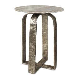 Warner - Indoor-Outdoor Side Table - Antiqued Champagne / White