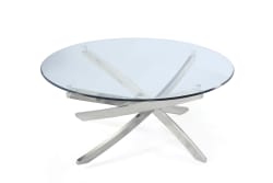 Zila - Round Cocktail Table -  Brushed Nickel