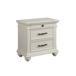 Slater - 3-Drawer Nightstand With USB Ports - White