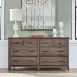 Hickory Grove - 8 Drawer Dresser - Heirloom Brown