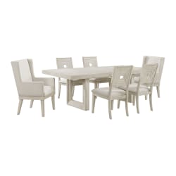 Avalanche - 7 Piece Standard Height Dining Set (Table, Four Chairs And Two Arm Chairs) - Antique White