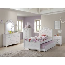 Alana - Twin Platform 5 Piece Bedroom Set - White