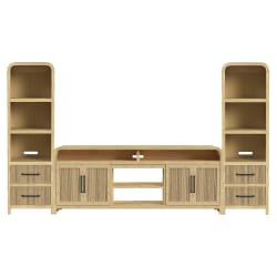 Ridgemont - 3 Piece Entertainment Unit With 82" TV Console - Natural