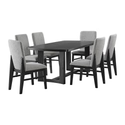Portland - 7 Piece Standard Height Dining Set (Rectangular Table And Six Chairs) - Black