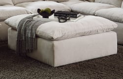 Harper - Cocktail Ottoman Fabric - Oyster