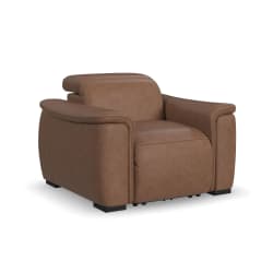 Camden - Power Recliner With Power Headrest - Light Brown