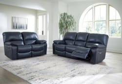Leesworth - 2 Pc. - Power Reclining Sofa, Power Reclining Loveseat - Ocean