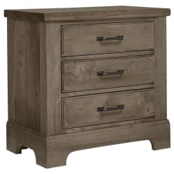 Cool Rustic - 3-Drawers Nightstand - Stone Gray