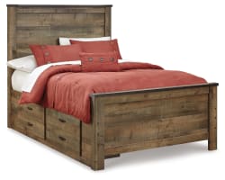 Trinell - Full Panel Bed With 2 Storage Drawers - Brown