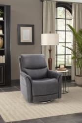Salem - Swivel Recliner With Power Recline, Power Headrest, Power Lumbar, Layflat, 3" Footrest Extension - Steel