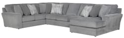 Glacier - 3 Piece Sectional With RSF Chaise, Comfort Coil Seating And 9 Included Accent Pillows - Shark