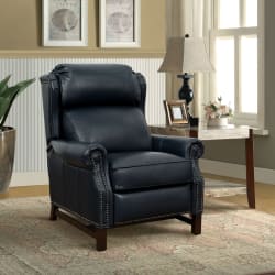 Thornfield - Push Thru The Arm Recliner - Blue