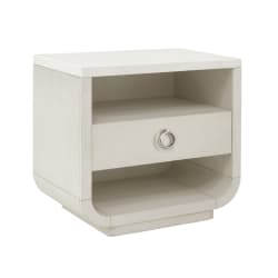 Brighton - Stone Top Accent Nightstand With Storage Drawer And USB Port - White