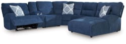 Acklen Place - Navy - 6-Piece Power Reclining Sectional With Raf Power Reclining Back Chaise