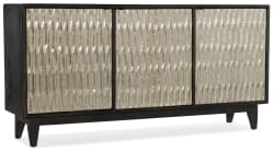 Home Accent - Shimmer 3-Door Credenza - Dark Gray / Pearl Silver