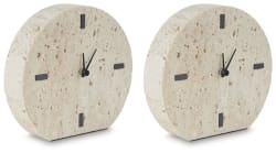 Donfordson - Beige - Table Clock (Set of 2)
