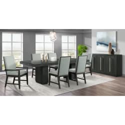 Donovan - 7 Piece Standard Height Dining Set, Table, Four Side Chairs & Two Arm Chairs - Gray