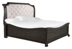 Bellamy - Complete California King Sleigh Bed With Shaped Footboard - Peppercorn