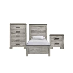 Millers Cove - Twin 3 Piece Bedroom Set - Distressed Gray