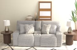 Lynx - Power Reclining Console Loveseat With Zero Gravity - Moonstruck
