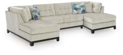 Maxon Place - 3-Piece Sectional With Double Chaise - Stone