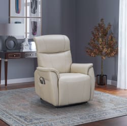Leighton - Power Lift Recliner With Power Headrest And Power Lumbar - Cream
