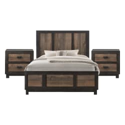 Harlington - Full 3 Piece Bedroom Set With 2 Nightstands - Walnut