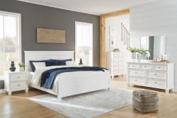 Fortman - White - 6 Pc. - Dresser, Mirror, Chest, King Panel Bed