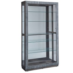 Pulaski Accents - Sliding Door Curio Cabinet - Medium Wood