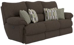Lenny - Power Lay Flat Reclining Sofa - Chocolate