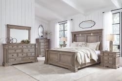 Blairhurst - 6 Pc. - Dresser, Mirror, Chest, California King Panel Bed - Light Grayish Brown